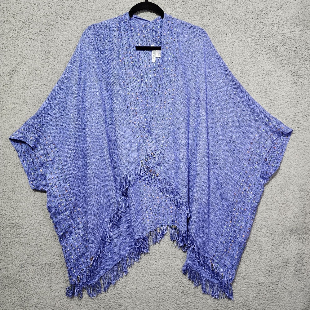 Rita Winters Fine Handwoven Lavendar Cocoon Shawl Wrap‎ Rayon Artwork